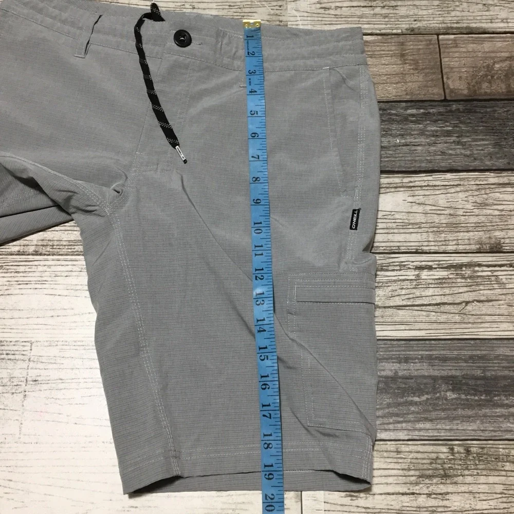 Oneill Crossover Cargo Shorts Men’s 30 Gray (Inseam 10) Drawstring Stretch
